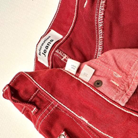 Red Cowboy High Rise Straight Jeans - Picture 5 of 6